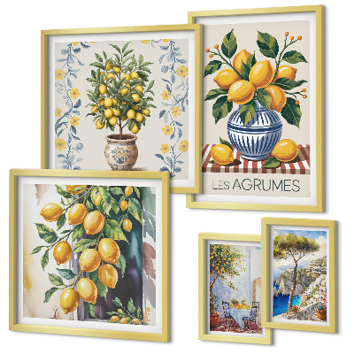 Väggdekoration tavelset Medelhavsinspirerad citrus