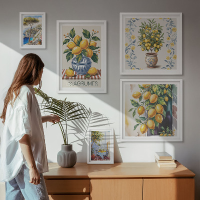 Väggdekoration tavelset Medelhavsinspirerad citrus