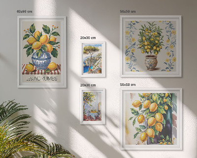 Väggdekoration tavelset Medelhavsinspirerad citrus