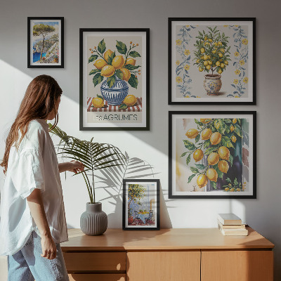 Väggdekoration tavelset Medelhavsinspirerad citrus