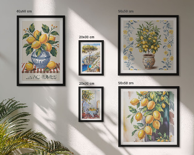 Väggdekoration tavelset Medelhavsinspirerad citrus