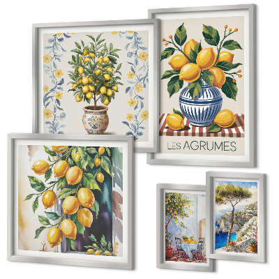 Väggdekoration tavelset Medelhavsinspirerad citrus