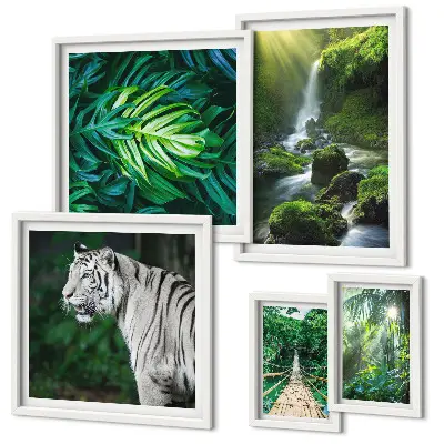 Tropiska naturlandskap set om 5 tavlor