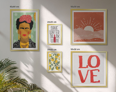 Väggdekoration tavelset Boho-stil blommor kvinna
