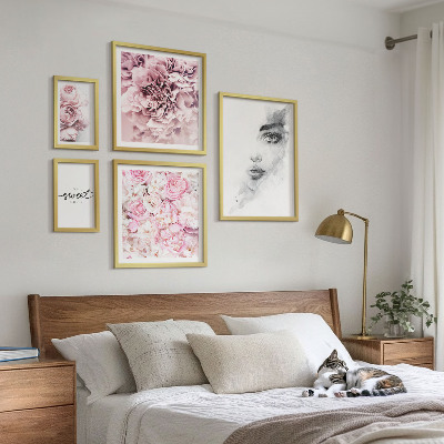 Väggdekoration tavelset Blomsterporträtt om hemmet