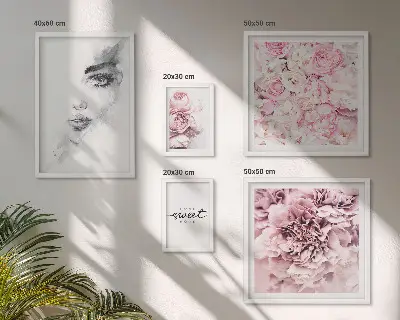 Tavelset med väggdekoration blomsterporträtt för hemmet