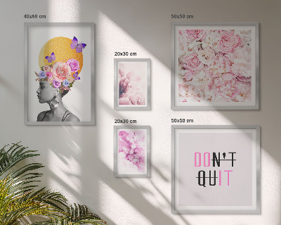 Väggdekoration tavelset Blommotiv med en kvinna