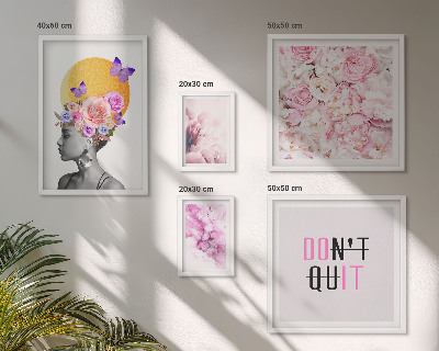 Väggdekoration tavelset Blommotiv med en kvinna