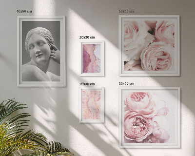 Set om 5 tavlor Klassiska blomsterskulpturer