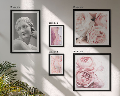 Set om 5 tavlor Klassiska blomsterskulpturer