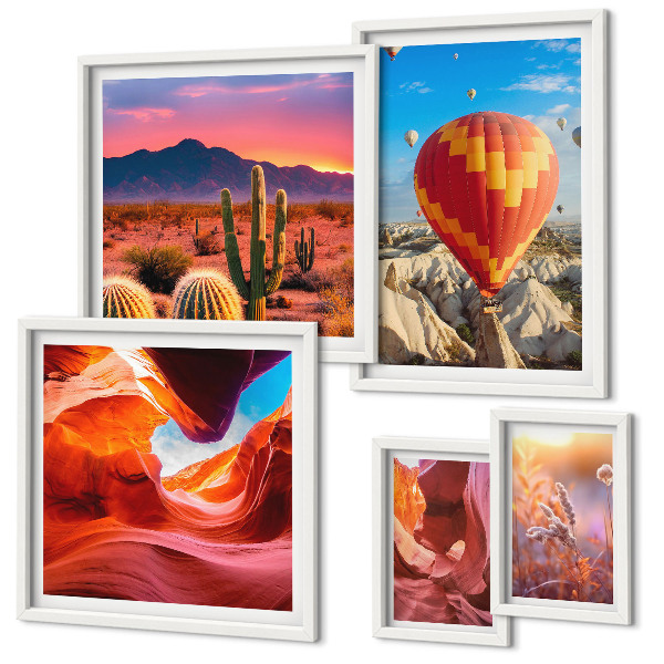 Väggdekoration tavelset Ökenballonger