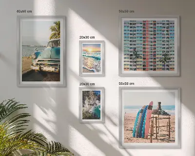 Strandlandskap set med 5 tavlor