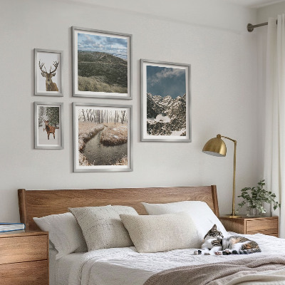 Set om 5 tavlor Vild natur majestätiska berg