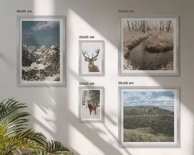 Vild natur majestätiska berg set om 5 tavlor