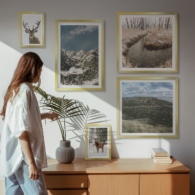 Set om 5 tavlor Vild natur majestätiska berg