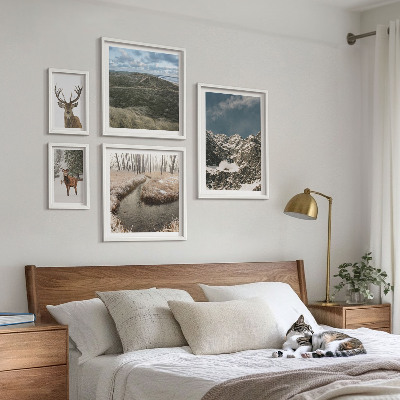 Set om 5 tavlor Vild natur majestätiska berg
