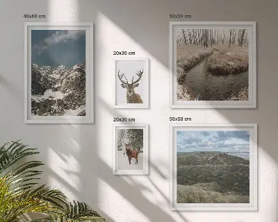 Vild natur majestätiska berg set om 5 tavlor