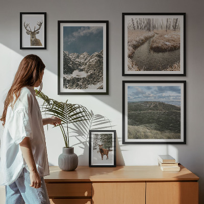 Set om 5 tavlor Vild natur majestätiska berg
