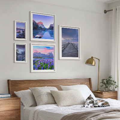 Väggdekoration tavelset Berg- och kustlandskap