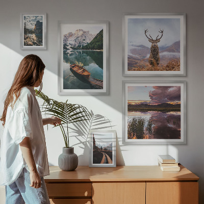 Väggdekoration tavelset Landskap berg sjöar natur