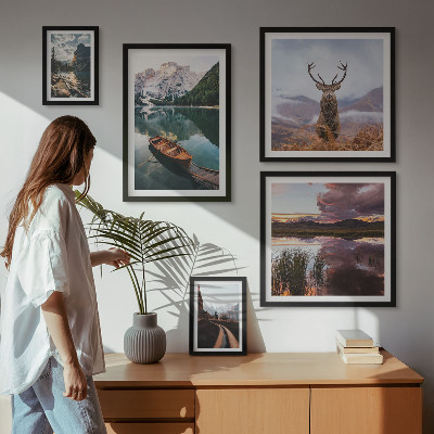Väggdekoration tavelset Landskap berg sjöar natur