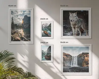 Landskap av naturens vilda djur set om 5 tavlor