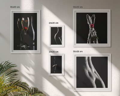 Väggdekoration tavelset Eleganta moderna accenter i svart och rött