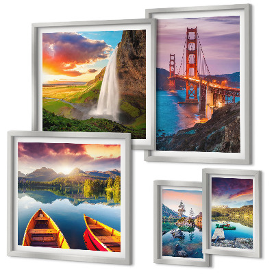 Set om 5 tavlor Landskap natur broar USA