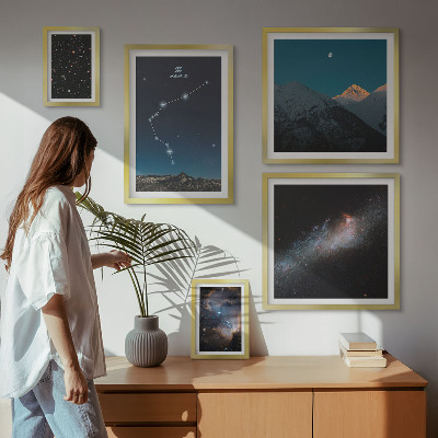 Väggdekoration tavelset Kosmiska landskap av galaxer