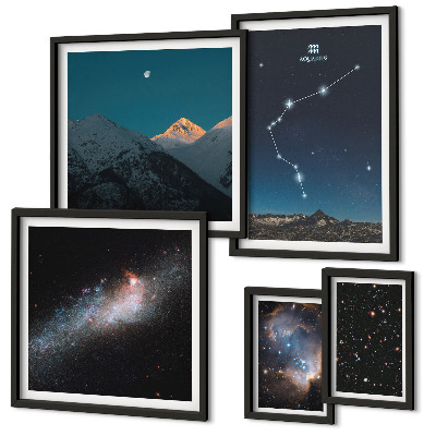 Väggdekoration tavelset Kosmiska landskap av galaxer