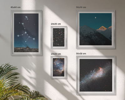 Set om 5 tavlor Kosmiska landskap på nattens stjärnor