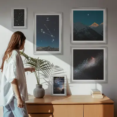 Kosmiska vyer av galaxer set om 5 tavlor