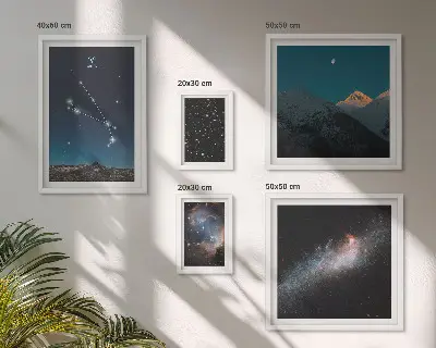 Kosmiska vyer av galaxer set om 5 tavlor