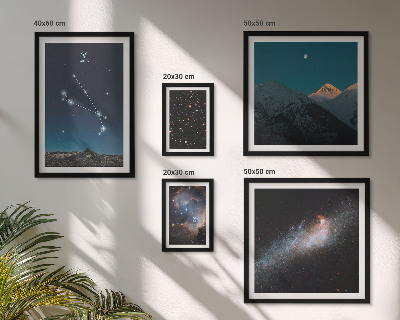 Set om 5 tavlor Kosmiska vyer av galaxer