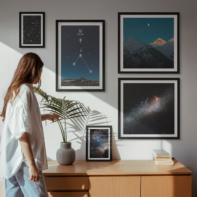 Set om 5 tavlor Kosmiska natthimlens motiv