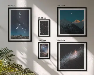 Kosmiska natthimlens motiv set om 5 tavlor