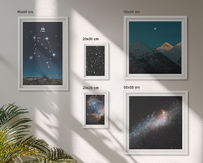 Tavelvägg med 5 tavlor Kosmiska himmelslandskap