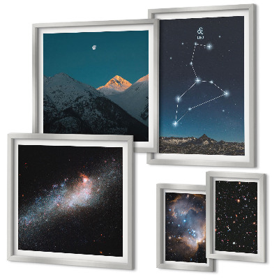 Set om 5 tavlor Kosmiska konstellationer i galaxen