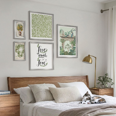 Set om 5 tavlor Växtmotiv boho accenter