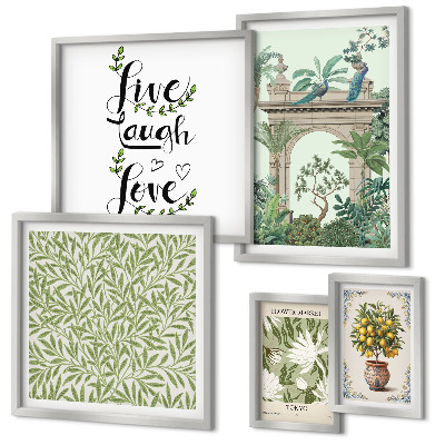 Set om 5 tavlor Växtmotiv boho accenter
