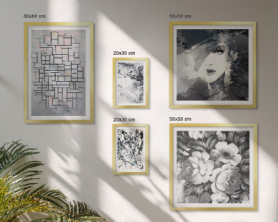 Väggdekoration tavelset Abstrakta blommor moderna porträtt