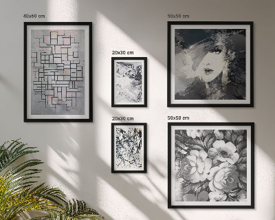 Väggdekoration tavelset Abstrakta blommor moderna porträtt