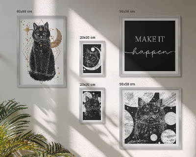 Väggdekoration tavelset Svarta katter boho utrymme