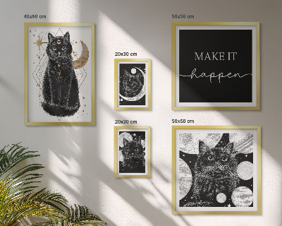 Väggdekoration tavelset Svarta katter boho utrymme