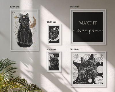 Väggdekoration tavelset Svarta katter boho utrymme