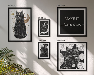 Väggdekoration tavelset Svarta katter boho utrymme