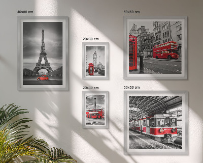 Set om 5 tavlor Snygg utsikt över London och Paris