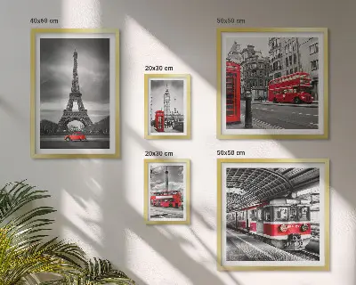 Tavelset med motiv av London och Paris set om 5 tavlor med vacker utsikt