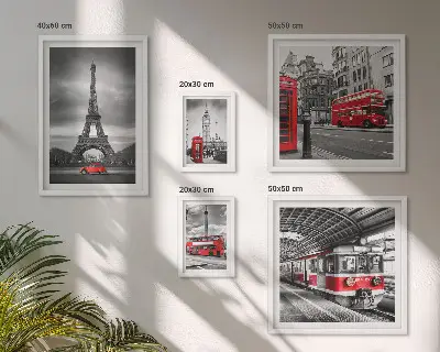 Tavelset med motiv av London och Paris set om 5 tavlor med vacker utsikt