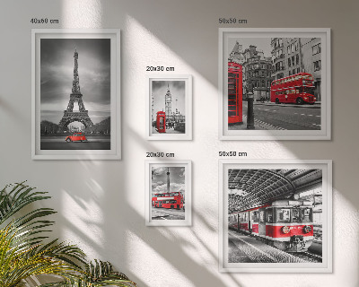 Set om 5 tavlor Snygg utsikt över London och Paris